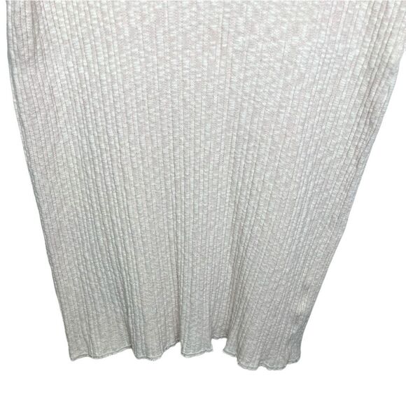 H&M Natural White Short Sleeve Collared Ribbed Dress Size Medium - Picture 4 of 9